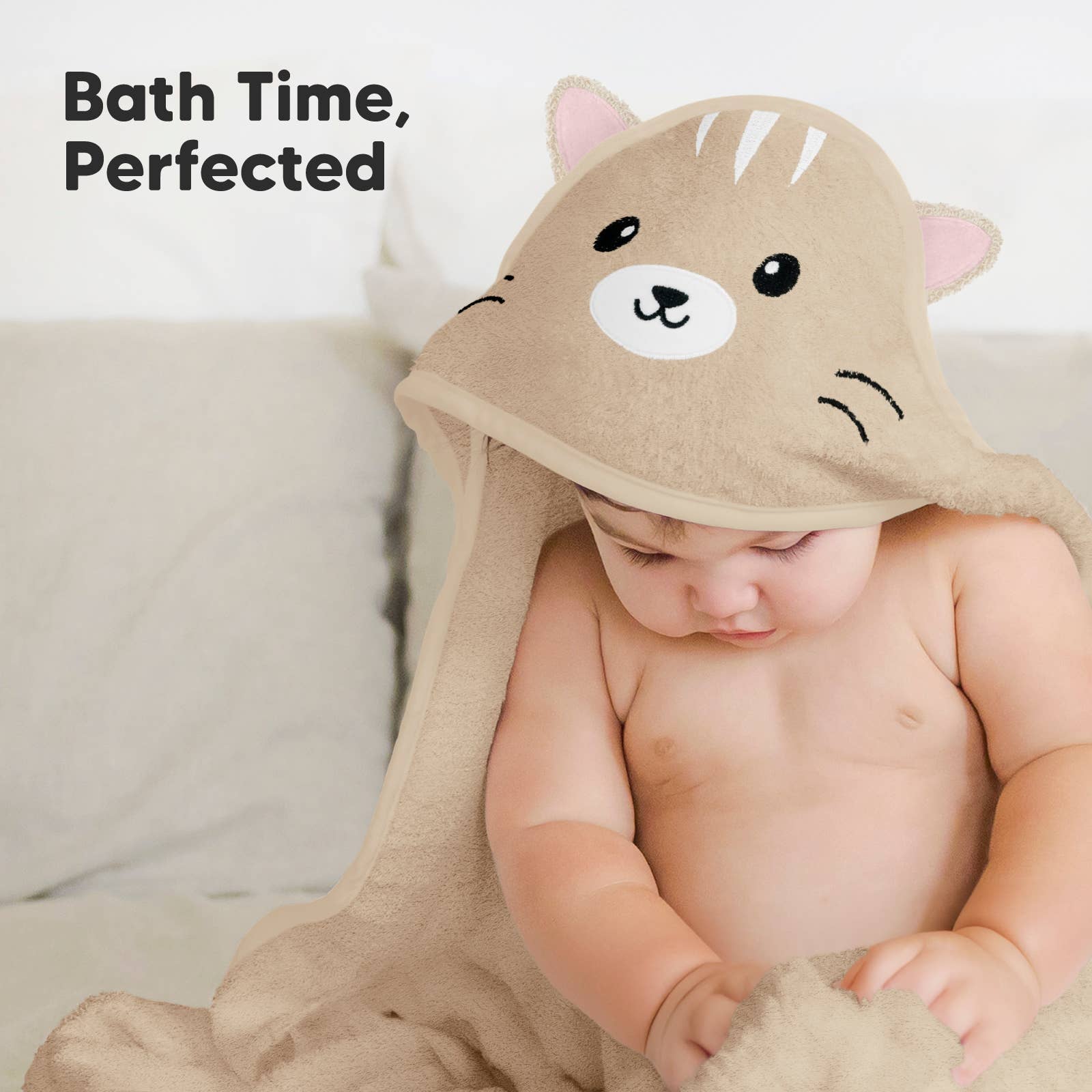 Soft and Cuddly Baby Bamboo Hooded Towel [Cat Towel, Elephant Towel, Lamb Towel]