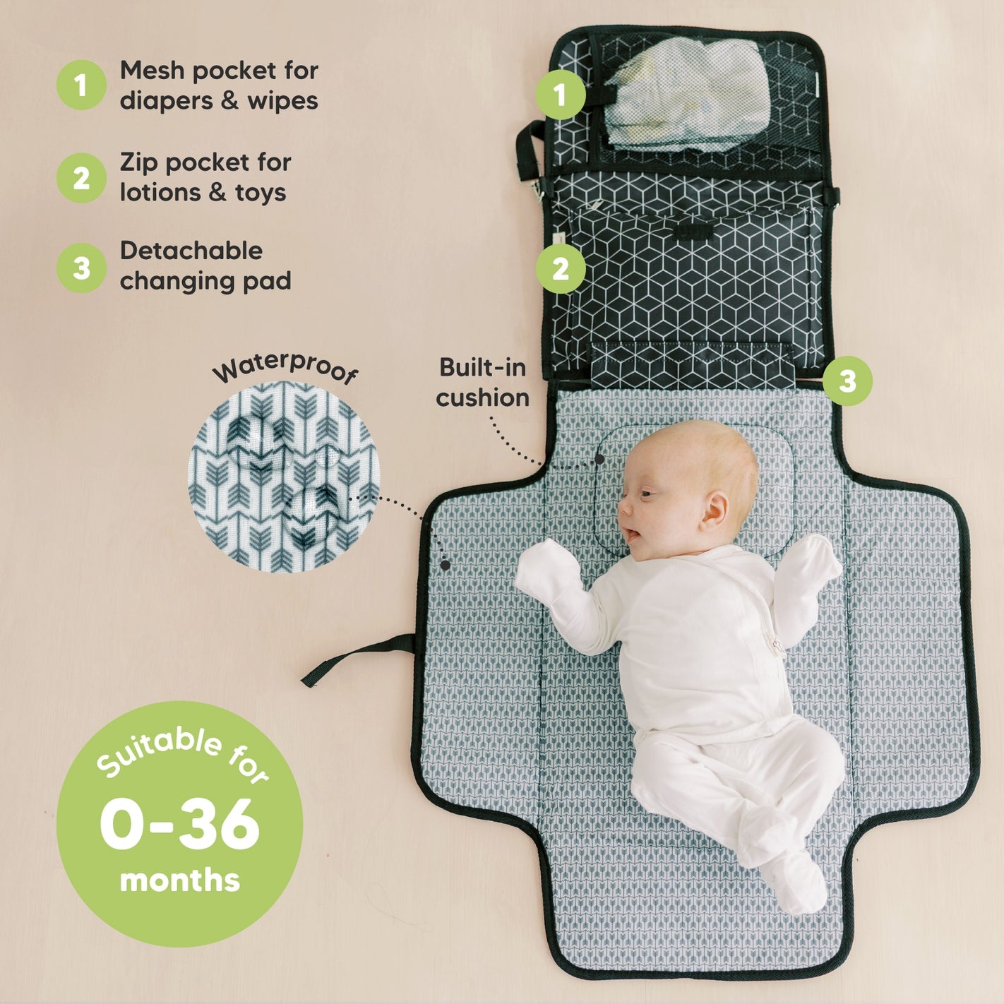 Changing Pad Waterproof Lilymoon Portable Diaper Changing Pad