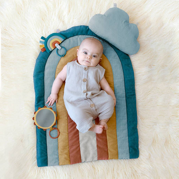 Tummy Time Rainbow Play Mat by Itzy Blitzy [Baby Play Mat & Baby Gift]