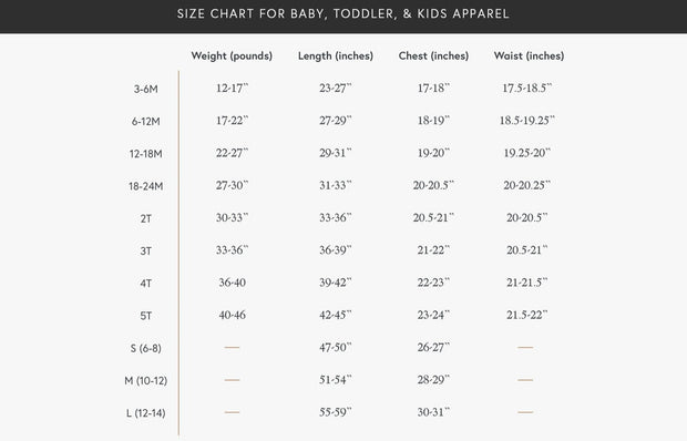 two birthday shirt size chart