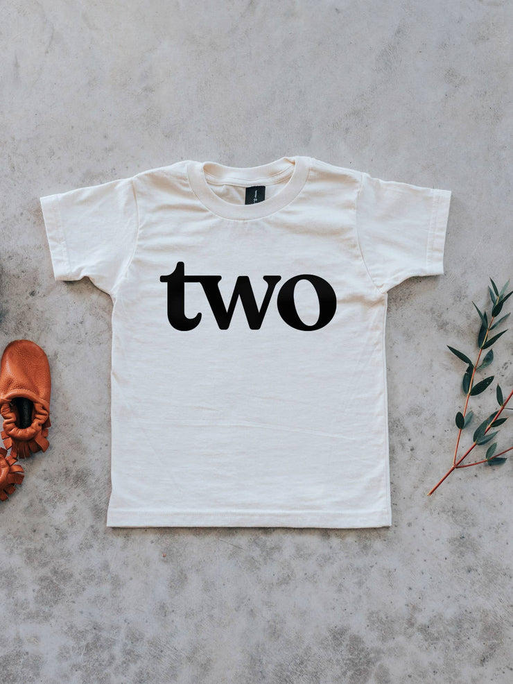 two birthday shirt organic cotton